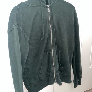 brandy melville dark green zip up